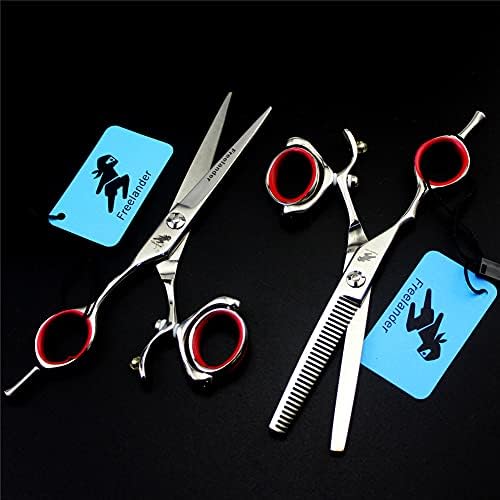 XJPB Лева рака за сечење на ножици за сечење на коса, сет за фризерски ножици, 5,5инч, ротирачка рачка, за бербер, салон, дом,