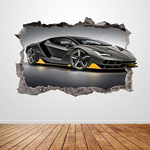 Lamborghini wallид деклариран размачкана 3Д графички тркачки автомобил wallид налепница уметност мурал постер обичај винил детска соба декор подарок up187