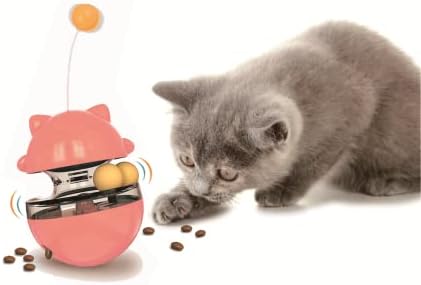 Sujayu мачка третираат загатка, мачки третираат диспензери играчки мачки третираат играчка, тамблер интерактивна топка мачка загатка, фидер за храна за мачки мачки м?