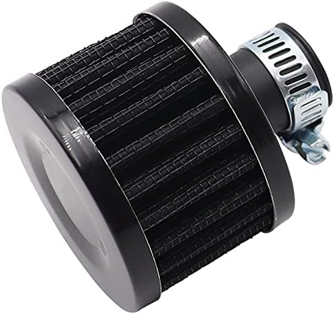 Вајдер 2 парчиња 12мм мини црна универзална филтер за филтрирање на воздухот, вентилатор за впуштање на автомобили за автомобил и моторцикл