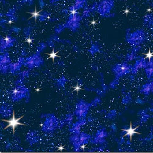 Сина Галаксија, Светли Бели Ѕвезди, Црна Позадина, Во Вселената, Новина Ткаенина, Елизабет Студија, 1299е-БЛУ, од Дворот