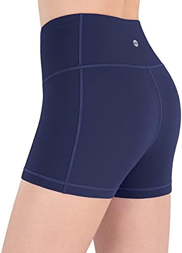 Hofiенски женски јога шорцеви, високи спортови на половината кои трчаат кратки панталони, атлетски салата за теретани со џебови