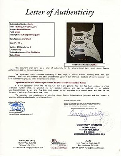 Бенд на коњи со целосен бенд потпишан автограм Fender Brand Electric Guitar JSA
