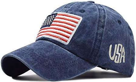 Tantisy Unisex Style Classic American Flag Baseball Cap Обично измиена плажа Младинска младинска капа утеха за сите натпревари