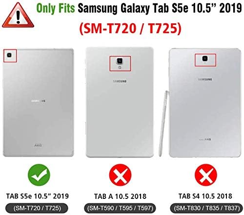 Случај со Апол за Samsung Galaxy Tab S5e 10.5 2019 SM-T720/T725/T727, тешка солидна шок-отпорна обвивка за ротирање на шок-шок