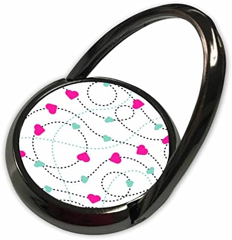 3drose симпатични точки со точки со розова и нане зелена срца шема - телефонски прстени