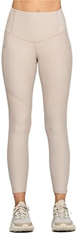 EVCR високи половини блокирани поставени хеланки со џебови за жени - 7/8 должина на атлетска стомачна контрола на јога панталони за тренинг