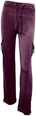 Jораса женски џемпери еластични панталони за половината на половината со средно кревање панталони копчето дното персонализирано