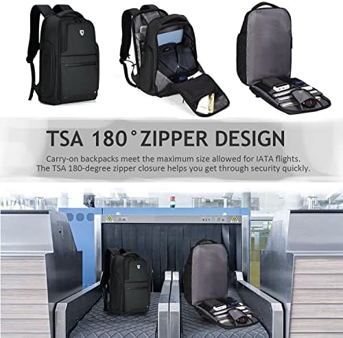 Фенруен Бизнис Травел ранец за мажи, вклопуваат 15,6 ранец на лаптоп, водоотпорен ранец со USB пристаниште за полнење, ранец со багаж против кражба со заклучување на TSA,