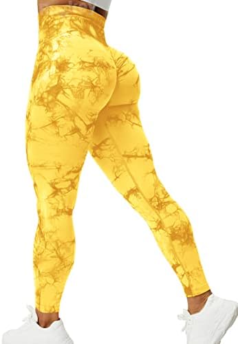 Руглички гребени задникот за лифт за лифт за жени врзани боја висока половината непречена тренингот јога панталони ручани плен компресија хулахопки
