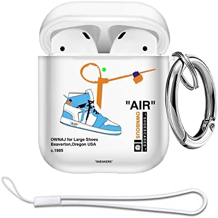 Gedicht for AirPods 2 -та генерација чевли за воздушни спортови со лента, заштитен TPU Soft AirPod 1 -ви генерација на куќиште на куќиште за куќиште на Apple Airpod 1 & 2 со клуч за жени за же?