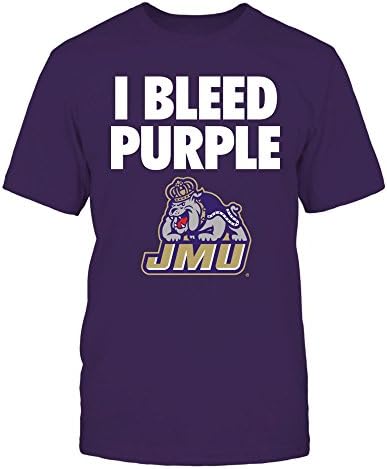 Fanprint James Madison Dukes Top Top - Јас крварам виолетова! Дизајн на навивачи на JMU Dukes. Оди војводи! Универзитет Jamesејмс