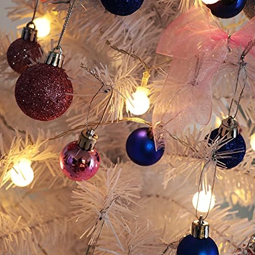 Fonzci 24 -инчен мини новогодишна елка со LED светла жици и украси, вештачко божиќно дрво Мало таблета Божиќно дрво за дома
