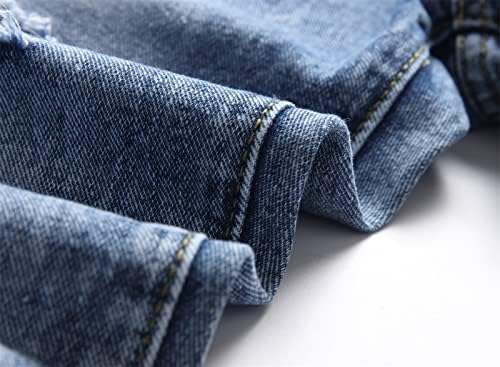 Машки лабава редовна 5 џеб искинати фармерки, лежејќи се и измиени мото тексас панталони со права дупки со панталони за велосипедисти