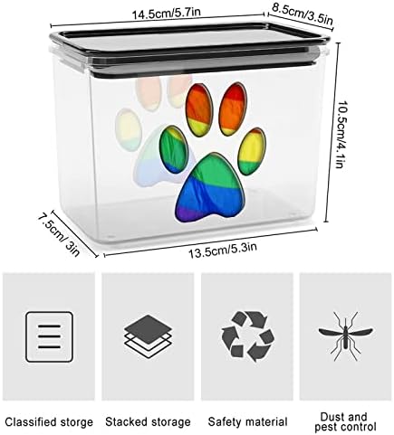 Мечка Отпечаток Со Знаме На Виножито Пластична Кутија За Складирање Контејнери За Складирање Храна Со Капаци Тегла Со Ориз Запечатена