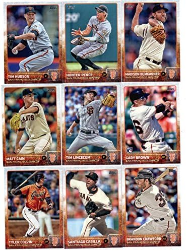 2015 Topps Baseball Cards San Francisco Giants Team Set Including Madison Bumgarner, Brandon Belt, Hunter Pence, Tim Hudson,