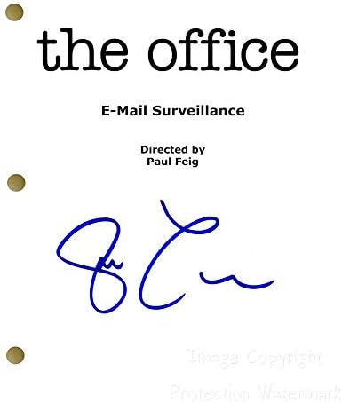 Стив Карел Канцеларијата Потпиша Печатење На Сценарио Со Автограм