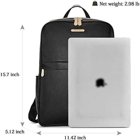 Бостантен Вистинска Кожа 15,6 инчен Лаптоп Ранец Чанта За Жени Колеџ Повик Ранец Патување Торба