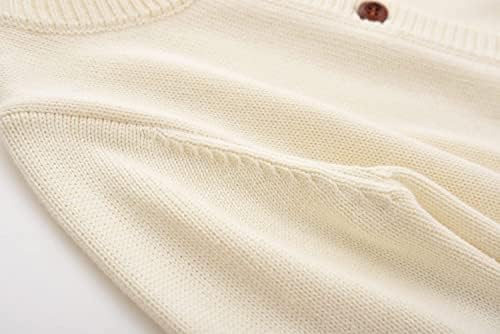 Сјајно зрно дете плетејќи џемпери од кардиган бебе девојки девојчиња памук цврста боја основен џемпер 18м-6Т