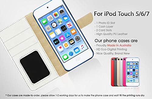 За iPod 7, iPod 6, iPod Touch 7 -та, 6 -та генерација, дизајнирана капа на куќиште на паричникот на флип, A24685 Cool Horse