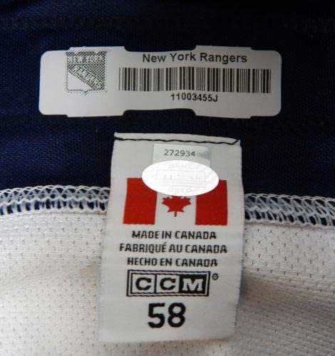Игра во Yorkујорк Ренџерс користеше бела практика Jerseyерси Рибок NHL 58 DP29949 - Игра користена дресови во NHL