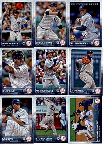 2015 година Бејзбол картички „Топс“ во Newујорк Јанкис сет, вклучувајќи ги и Дерек etетер, Брајан Мекан, Брет Гарднер, Карлос