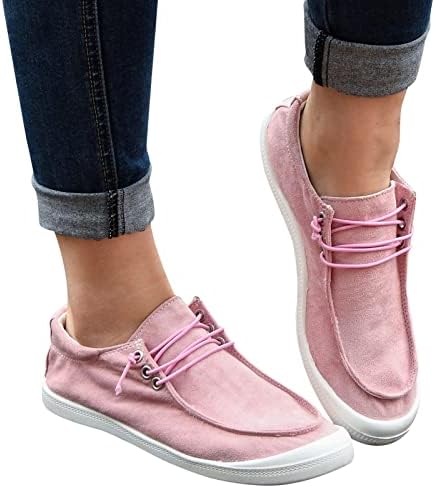 Women'sенски патики за одење на GetBee, женски лизгање на чевли со лебни платно на ниско ниво на модни патики, обични рамни чевли