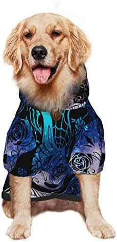 Голем Куче Дуксер Ден-На-Мртов-Шеќер-Череп-Мачка Облека За Миленичиња Џемпер Со Капа Мека Мачка Облека Палто Х-Голем