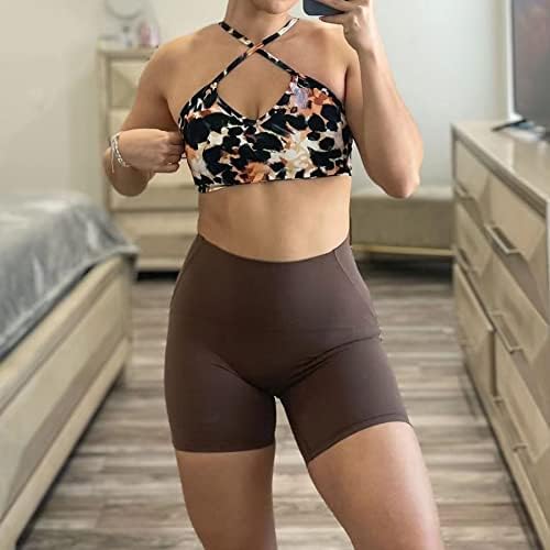 Aoxjox Scarlett Scrunch тренинг велосипедист шорцеви за жени контрола на стомакот со висок пораст вежба атлетска салата за трчање