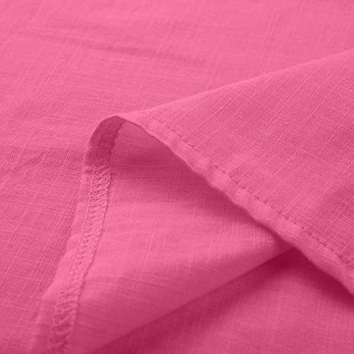Врвови за женски постелнина - женски летни врвови модни исечени ракави со екипаж памучни постелнина лабава кошула блуза