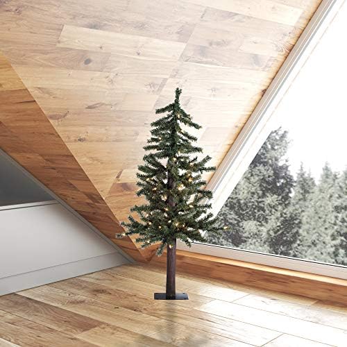 Викерман 3 'Природно алпско вештачко новогодишно елка, јасни светла за блескаво светло - новогодишна елка - сезонски украсен