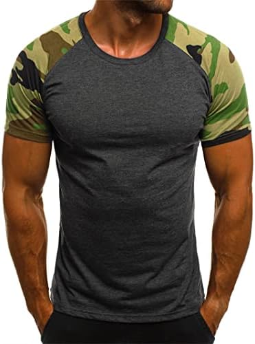 DGHM-JLMY Менс модна маица Атлетска салата за вежбање Обични кошули маица Спортски спортски фитнес памучна кошула со кратки