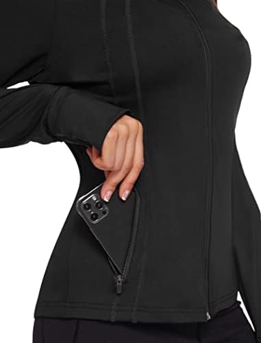 Mokerенска јакна за жени Мокерми, целосна атлетска атлетска худи, лесна спортска облека, одговара на спортска јога тренинг јакна