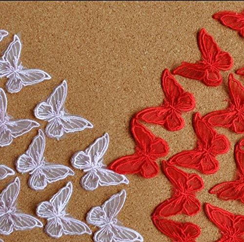 5 парчиња 3Д разнобојни ткаенини повеќебојни DIY стерео двојни слоеви пеперутка Апликација фустан декорација невестинска трим,