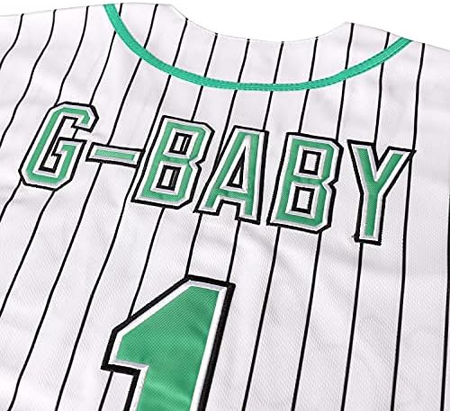 G-бебе ariариус Еванс Jerseyерси 1 Хардбол Бејзбол дресови зашиени мажи Филм Бејзбол Jerseyерси Бели С-3XL