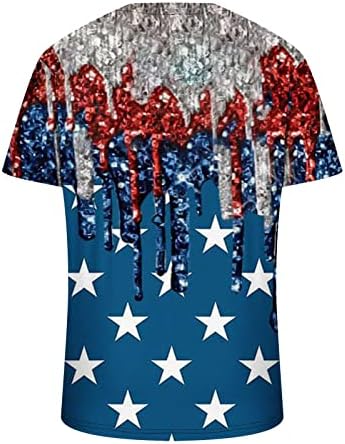 Плус големина 4-ти јули врвови за мажи патриотски кошули 2023 маици на Денот на независност Американски блуза за празници за