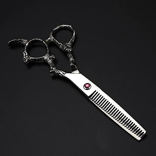 Ножици За сечење коса, 6 Инчен Професионалец Јапонија 440с Челик Сребрен Змеј Рачка За Коса Ножици За Сечење Берберски Алатки