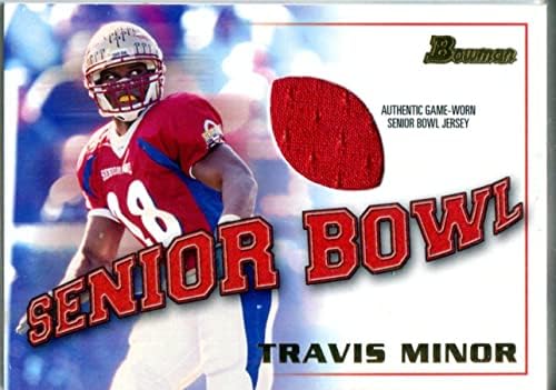 Travis Minal 2001 Bowman Game Game Jersey Card - непотпишана игра во НФЛ користена дресови
