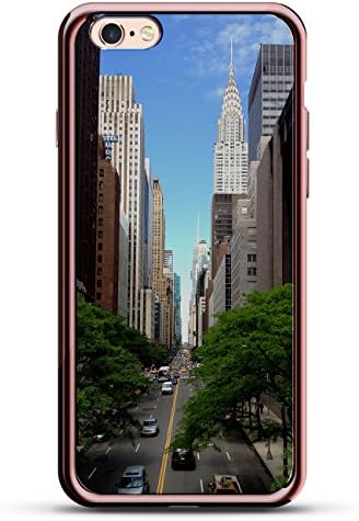 Луксузен луксуз-I6CRMR-BILDING5 NYC SKYSCRADERS SEVER DESIGN CHROME SERIES CASE за iPhone 6/6S