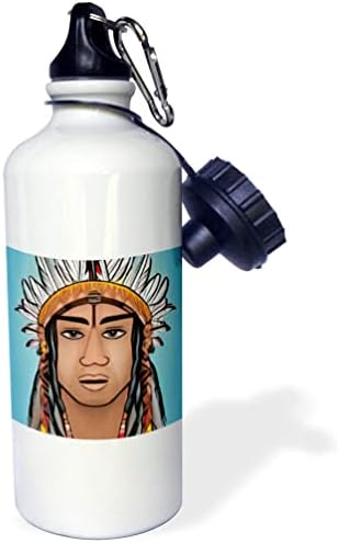 3drose Бог на убавината. Млад домороден човек во традиционален. - шишиња со вода