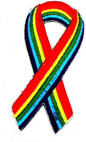 Rainbow Ribbon LGBT лезбејски симбол геј гордост цртан филм деца занаетчиски занаети извезени закрпи за торби јакна железо на