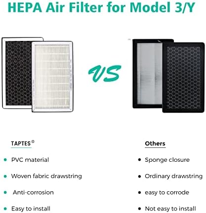 Taptes HEPA филтер за Tesla Model 3 Model Y Cabin Air Filter 2 Пакет со активиран јаглерод, за Model 3 2017 2018 2018 2019 2020