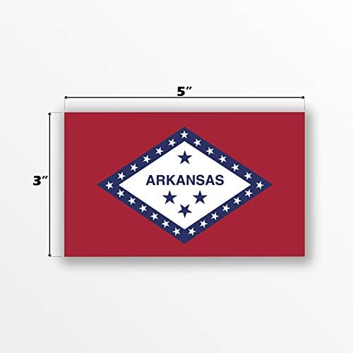 2-пакет налепница на Државно знаме на Арканзас | 5-инчи од 3-инчи | Премиум квалитет винил | PD310