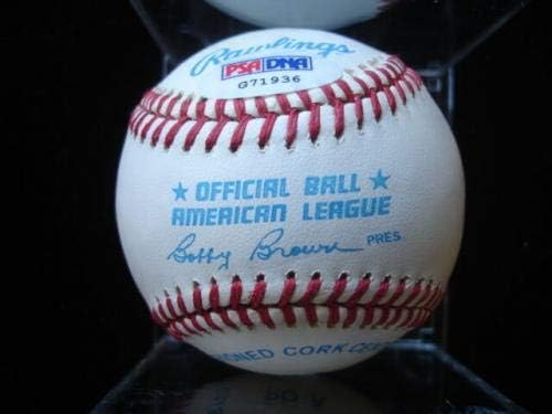 Jimим Лејриц го автограмираше Бејзбол во Американската лига ПСА/ДНК - Автограмирани бејзбол