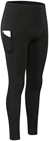 Зандо женско руно ги постави хеланките зимски изолирани јога панталони со високи половини со џебови за трчање на јога за вежбање