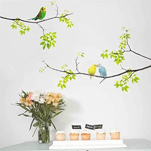 Wallидни декорации птици на кора од дрво и лепете свежи отстранливи налепници за wallидови за деца дневна соба спална соба расадник