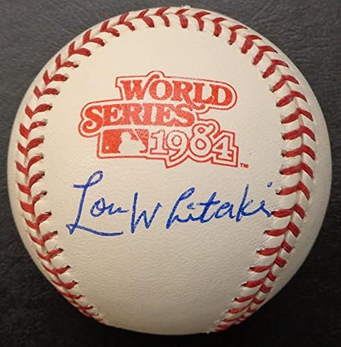 Лу Витакер го автограмираше официјалниот бејзбол во Светската серија во 1984 година - автограмирани бејзбол
