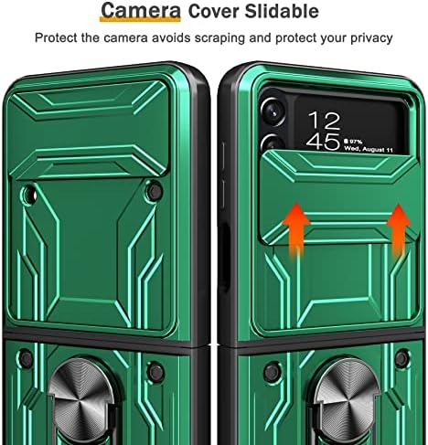 Ниубити За Случајот Samsung Galaxy Z Flip 4, Со Капак За Лизгачка Камера &Засилувач; Магнетен Држач За Удар, Солиден Заштитен
