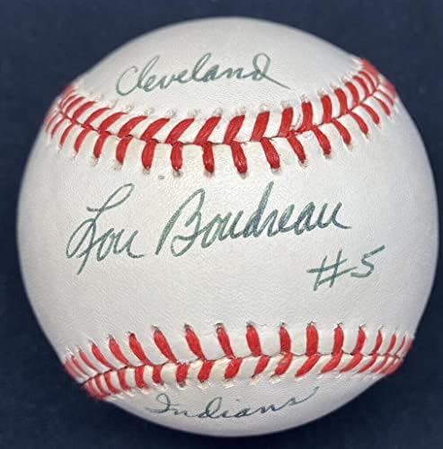 Лу Будро Индијанците Од Кливленд 5 Потпишаа Бејзбол ЈСА-Бејзбол Со Автограм