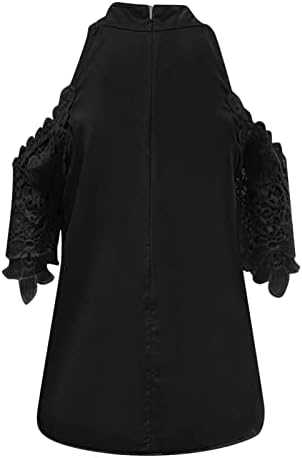 Маичка за блуза за дами лето есен 2023 облека мода со кратки ракави чипка патент до обичен завиткувачки мета kw kw
